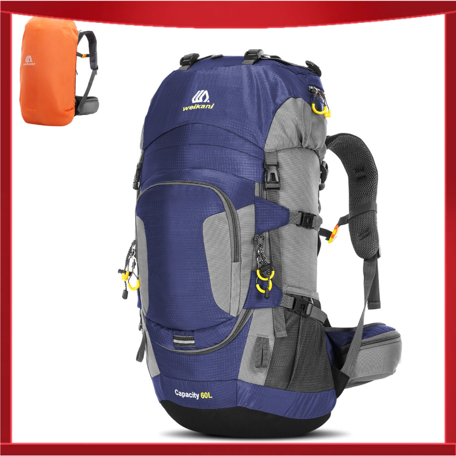 LIXADA 60L Camping Mountain Climbing Cycling Backpack Waterproof Hiking Backpack Outdoor Sport Bag