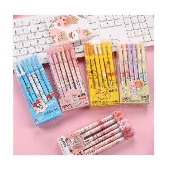 (12pc) pen gel bisa dihapus / pulpen erasable / bolpen hapus lucu fancy ODEMEI