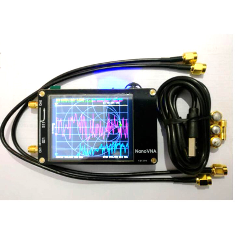Terbaru Battery + Metal shield NanoVNA Vector network analyzer 50KHz-900MHz touch screen Shortwave M