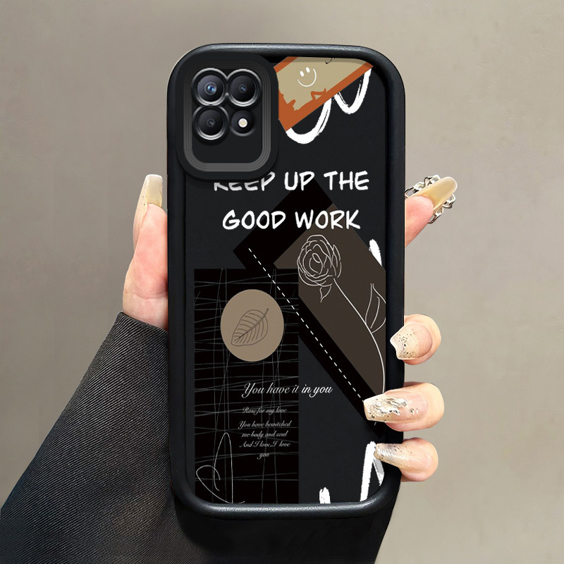 Casing Hp untuk Realme 8I Narzo 50 4G Case Gaya seni kolase series Phone Kesing silikon Cesing Softc