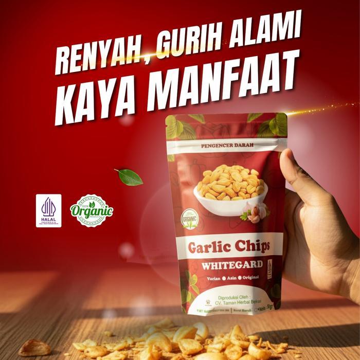 Keripik Bawang Putih Garlic Bites Camilan Sehat Garlic Chips Whitegard Original