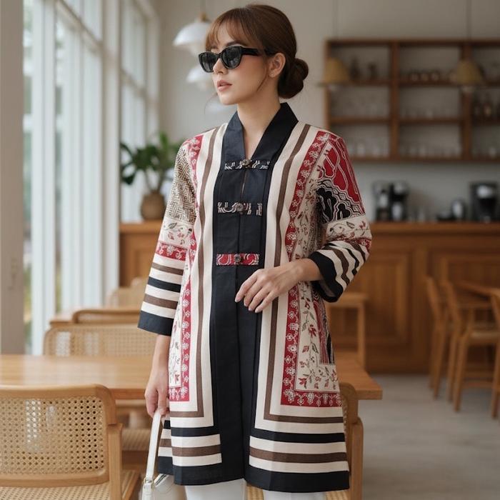 Shanaya Batik Tunik Ananta Batik Kerja Tunik Batik Resmi Batik Tradisional Klasik Elegan Batik Kerja