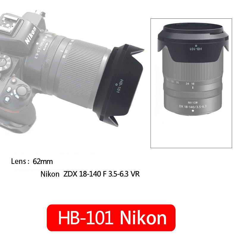 BELI SEKARANG 62mm Nikon HB-101 Hood Nikon Z DX 18-140mm Lens Z7II Z6II Z5 Z9 Z7 Z6 ZFC Micro Single
