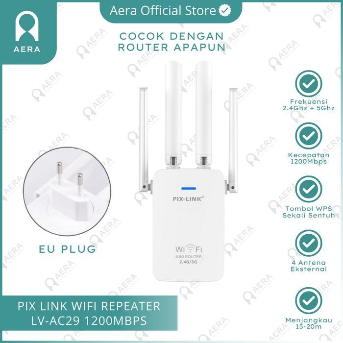 Pix Link 1200Mbps 2.4G + 5G Lv-Ac29 Repeater Wifi 5G