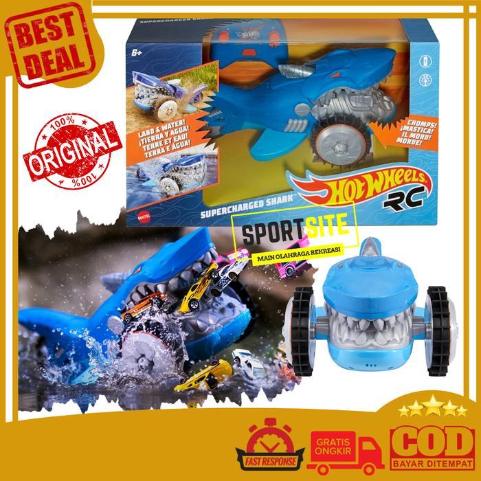 Hot Wheels Rc Supercharged Shark Remote Control Amfibi & Air Mobil Hiu