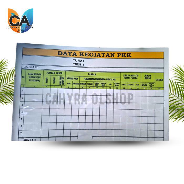 PREMIUM (COD) CAHYRA OLSHOP PAPAN DATA PKK POKJA 3 - DATA KEGIATAN PKK POKJA 3 UKURAN 80CM X 120CM