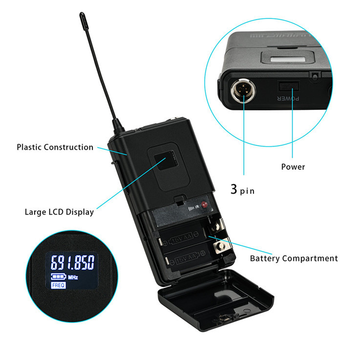 TKG UR-8000-L 650-690MHz professional wireless microphone UHF 8 channel 8 wireless lapel mic 8