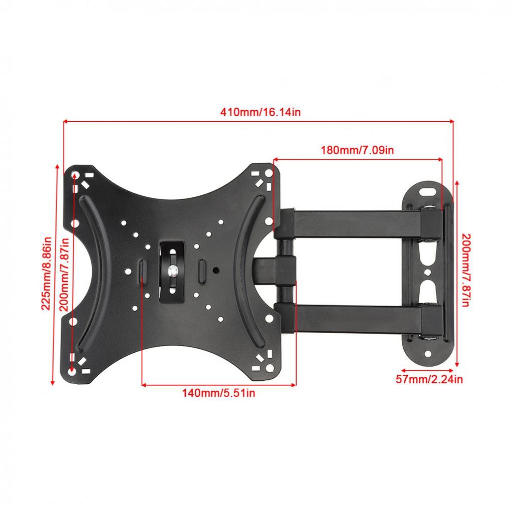 18KG Adjustable TV Wall Mount Bracket Flat Panel TV Frame Support 15 Degrees Tilt with Fader for 14