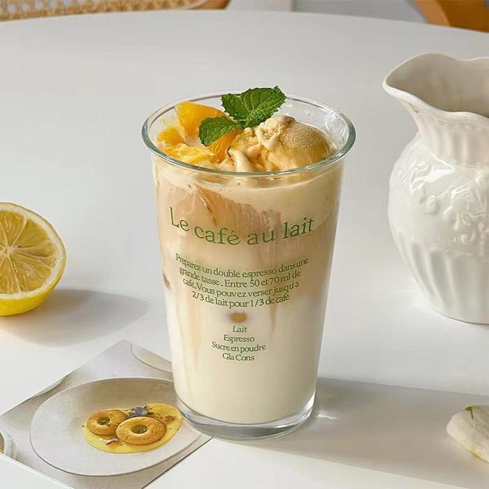 GLASS KACA CAFE AESTHETIC WITH TEXT/JUICE GLASS
