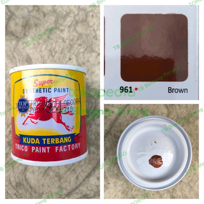 CAT KUDA TERBANG 100 ML BROWN 961 CAT MINYAK BESI KAYU COKLAT TUA