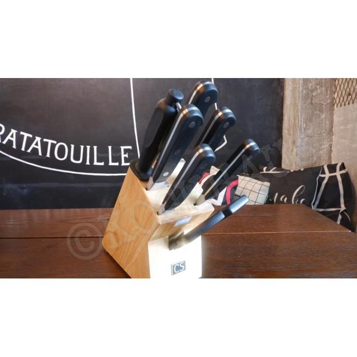 CS Kochsysteme Premium Knife Block 8 pcs Tempat Pisau + Pisau