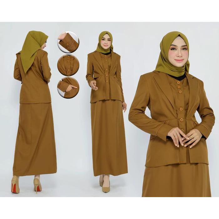 TERMURAH Baju Wanita Kerja Dinas PNS Pemda Aceh Rompi Baru Katun Kerja Seragam READY STOCK