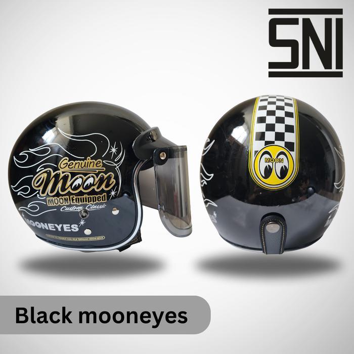 Helm Bogo Retro Classic Motif Moon Eyes