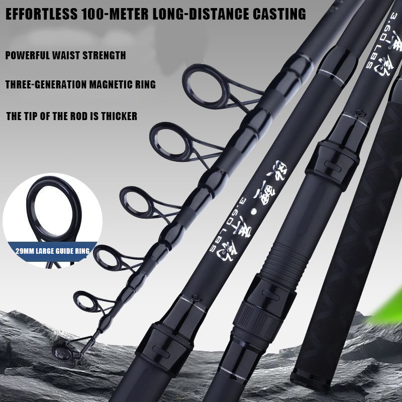 3.0M 3.6M 3.9M 4.2M Carbon Surf Rod Saltwater Surf Spinning Fishing Rod 3-Piece Catfish Rod with EVA