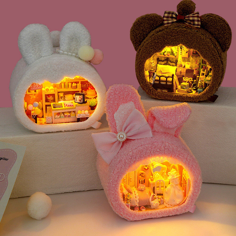 Mini Dollhouse miniatures Diy Doll House Miniaturas Maison sylvanian Home de muecas Children
