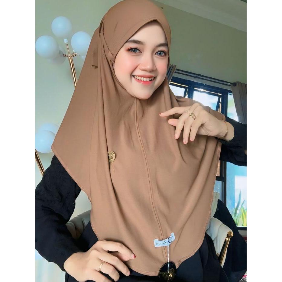 Hijab Instan Al-Faezya Kania Size M Bahan Jersey Irish Bergo Tali Lonceng