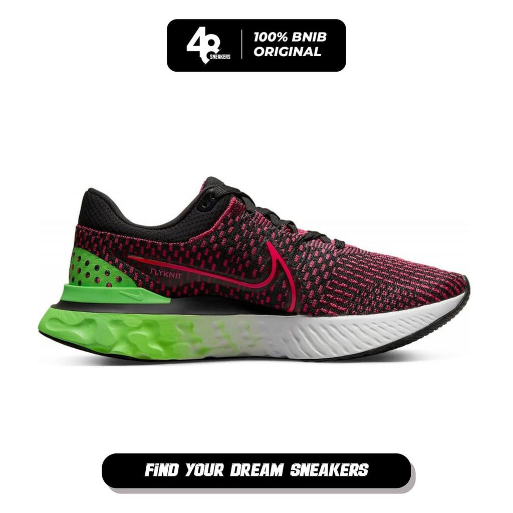 Sepatu Lari Pria Nike React Infinity Run Flyknit Black Red White (DH5392-003) Original