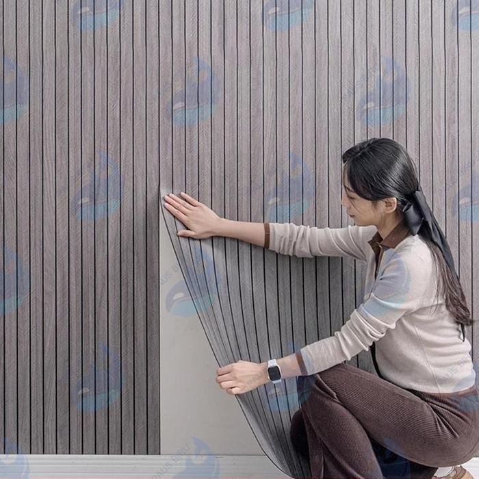 Paus Biru - Wallpaper Dinding 3d Peredam Suara 30x60cm Sticker Tembok Kamar Tidur Backdrop TV