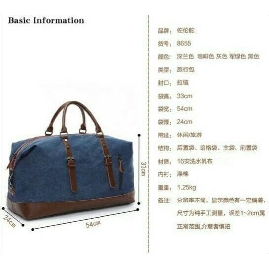 Garansi Tas Kanvas. Travelbag. Travelbag Canvas. Travelbag Bahan Kanvas. Tas J