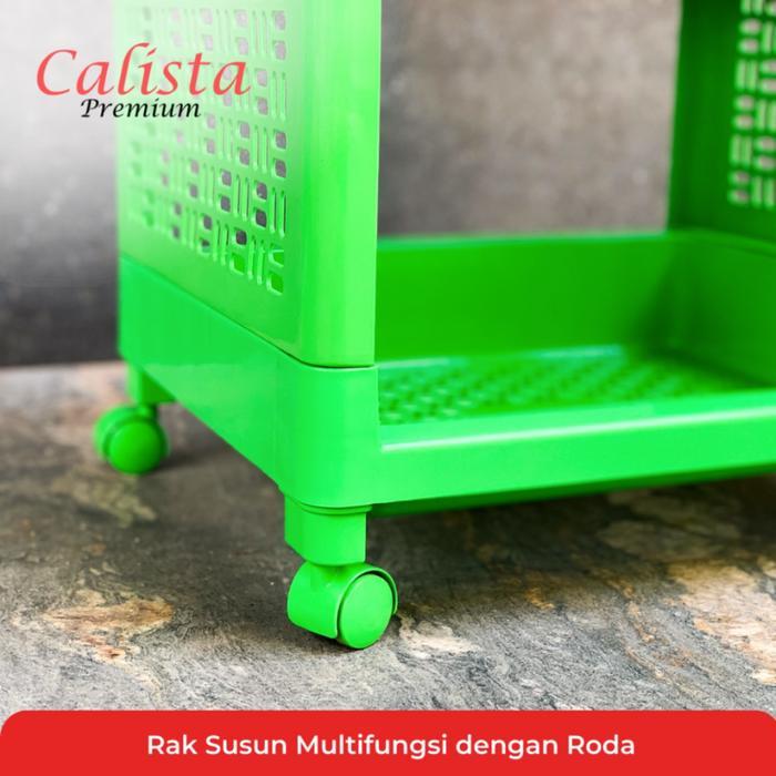 Informa - [BISA ] Calista Rak Susun 3 Rak Roda Susun 3 Multifungsi - Calista Rak Shari/Rak Syari
