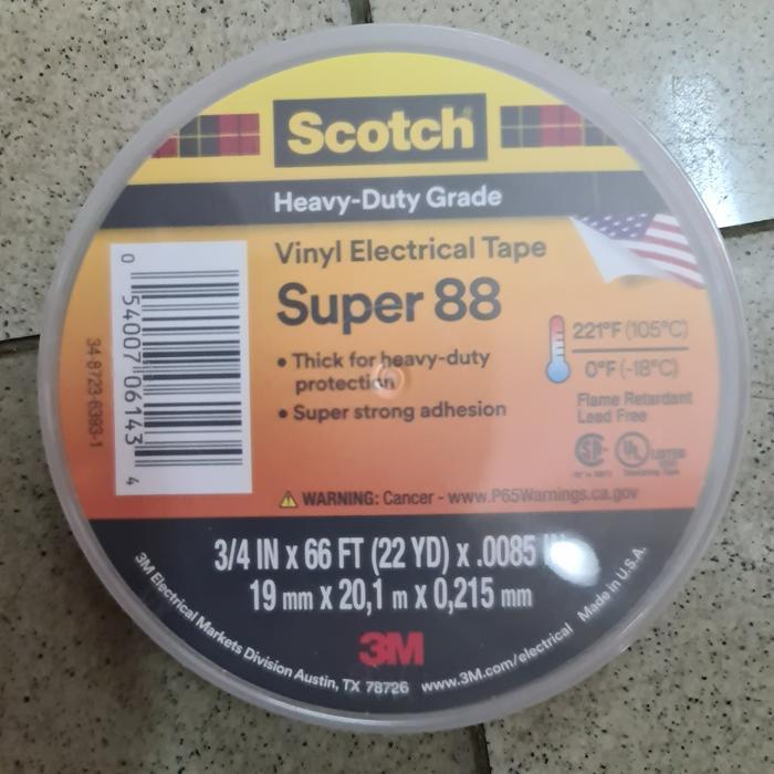 "New" 3M Scotch Super 88 Vinyl Tape Hitam