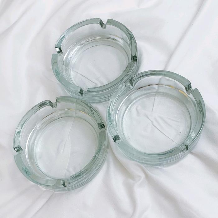 Asbak Kaca Bening Tebal Murah / Asbak Aesthetic / Asbak Kristal Bulat ashtray