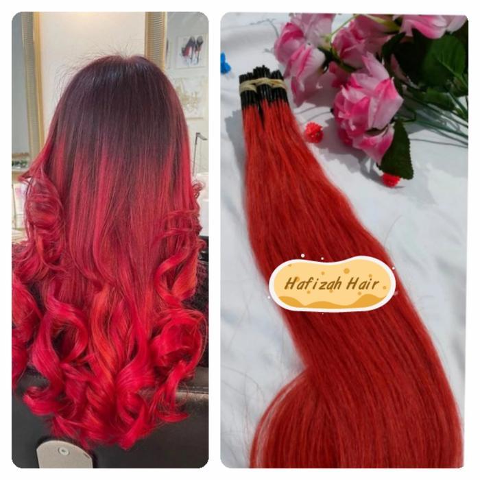 Rambut Sambung Asli 60cm Warna Asli Hair Extension 40 pcs