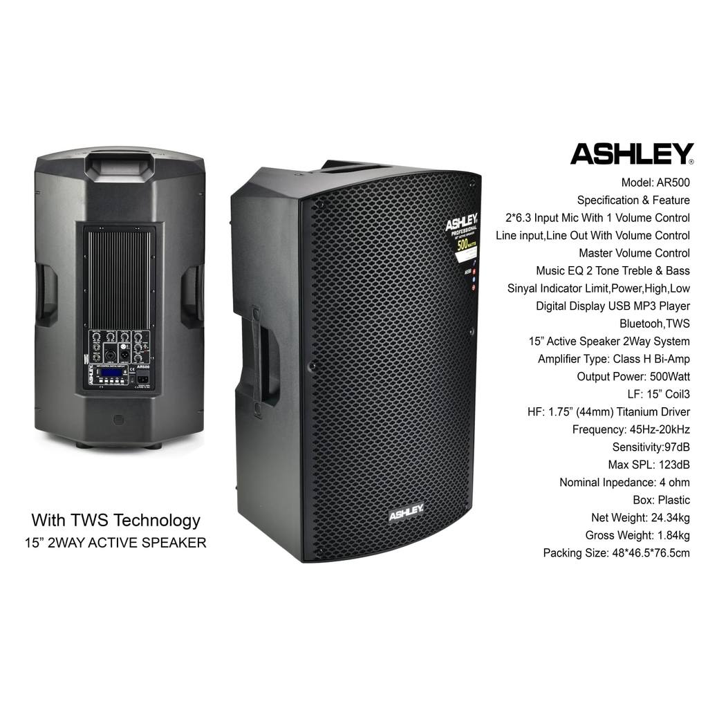 Speaker Aktif Ashley 15in AR500 AR 500 Garansi 1 Tahun