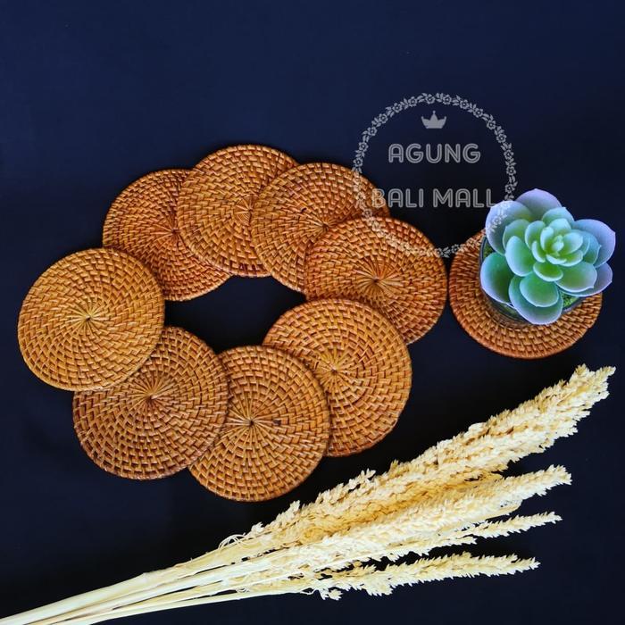 Coaster rotan tatakan gelas rotan tatakan cangkir anyaman