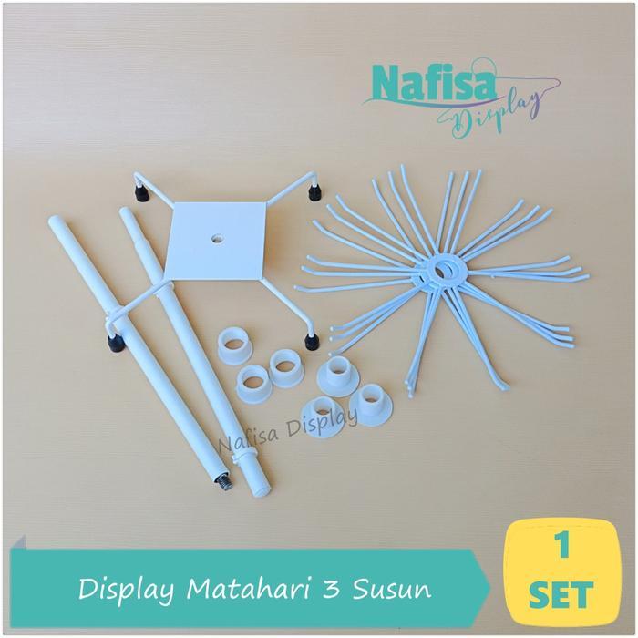 Gantungan Aksesoris 3 Susun Rak Putar Besi Display Matahari Nafisa MT3