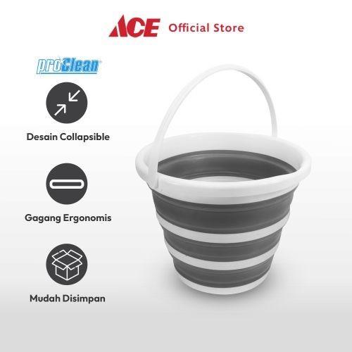 Proclean 10 Ltr Ember Plastik Lipat - Hitam/Putih