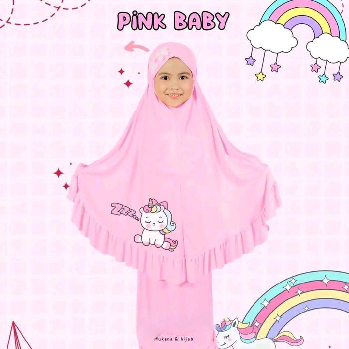 MUKENA ANAK PEREMPUAN LITTLE KUDA PONY LEMBUT MUSLIM PANJANG PINK ATASAN GAMIS INSTAN IBU SYARI