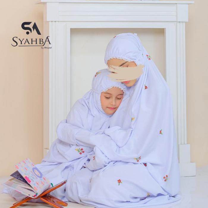 MUKENA TERUSAN KHUSUS PUTIH MELATI COUPLE ANAK DEWASA SYAHBA