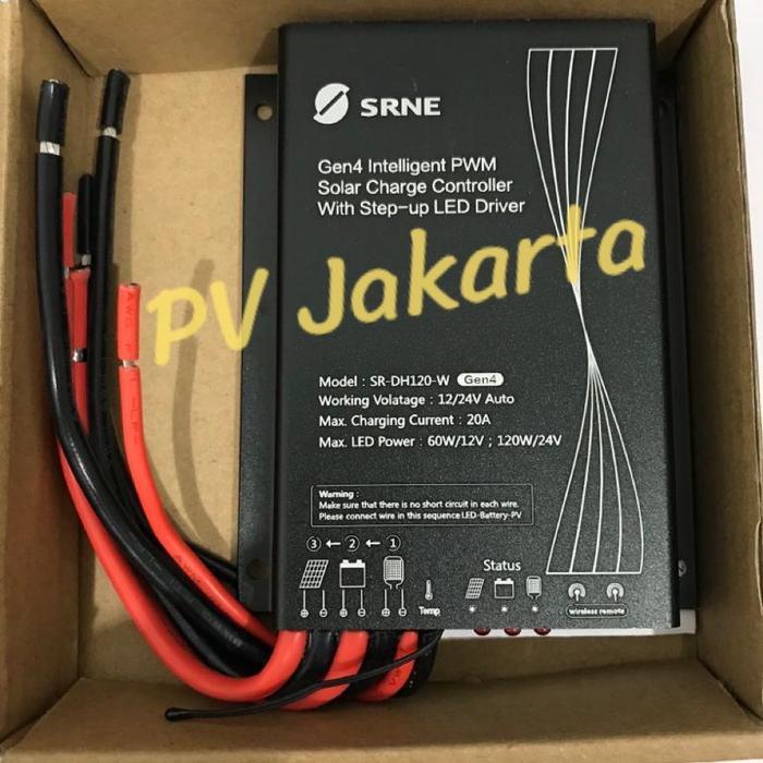 SRNE SR-DH120-W 20A PWM Solar Charge Controller LED Driver (PJU SCC)