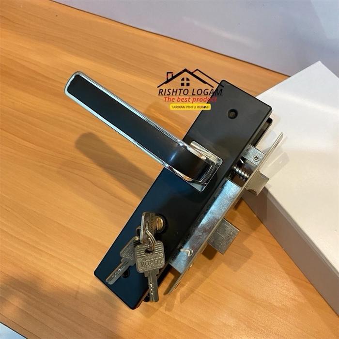 gagang pintu handleset kunci tanggung hitam minimalis gagang pintu set kunci tanggung hitam LISCROM