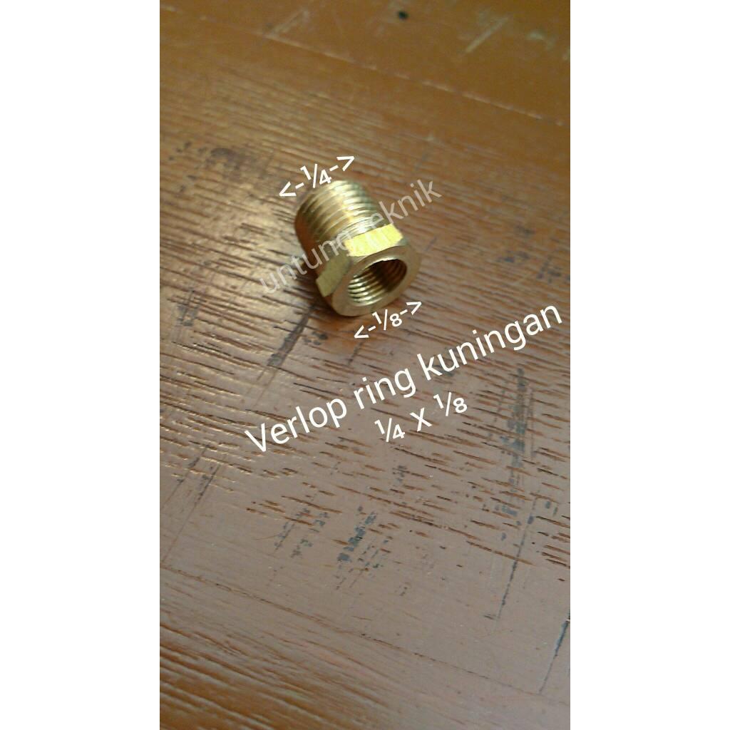 Verlop ring kuningan 1/4 x 1/8
