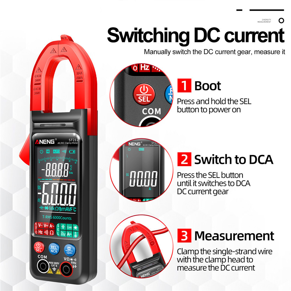 ANENG ST211 / ST212 MULTIFUNCTION MULTIMETER WITH LED DISPLAY HIGH PRECISION NCV VOLTAGE CURRENT