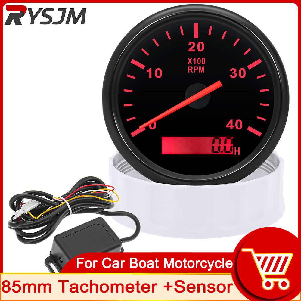 0-4000RPM 85MM TACHOMETERS WITH ADAPTER SENSOR MODIFIED GAUGE REV COUNTERS MOTORCYCLE GAUGES RPM