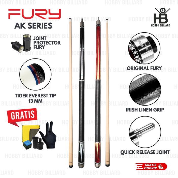 Fury AK Series AK1 AK2 Stick Billiard Cue Stik Biliar