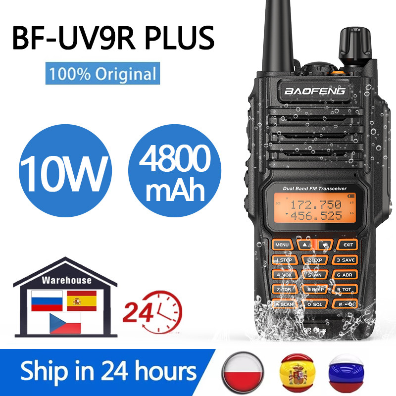 Baofeng UV-9R Plus 10W IP68 Waterproof Dual Band 136-174/400-520MHz Ham Radio BF-UV9R Walkie Talkie 
