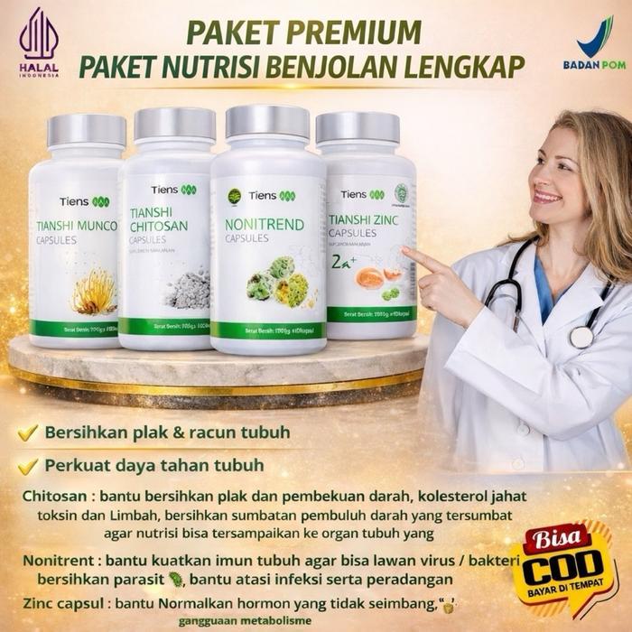 Tiens Paket Premium Nutrisi Benjolan Lengkap Chitin Chitosan Nonitrent Muncord & Zinc Capsul untuk