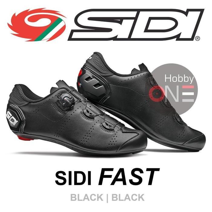 ASLI SIDI FAST BLACK BLACK - Sepatu Sepeda Cleat Road Bike READY STOCK