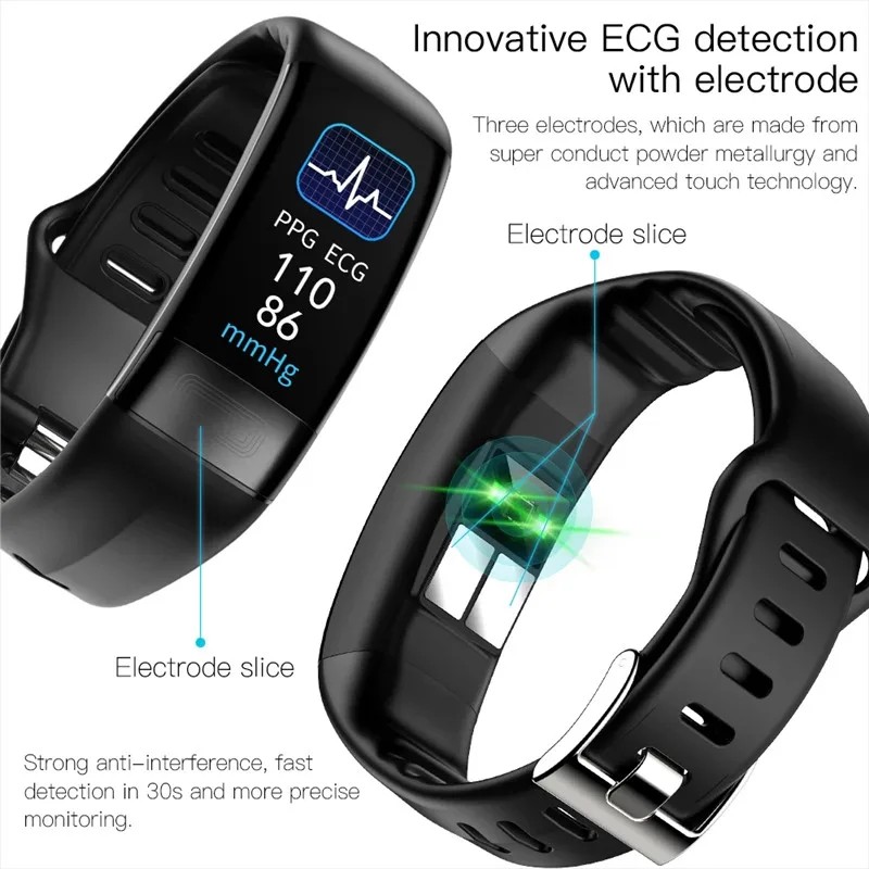 Heart Rate Ecg Blood Pressure Ekg Health Smart Watch Men'S Fitness Bracelet With Pressure