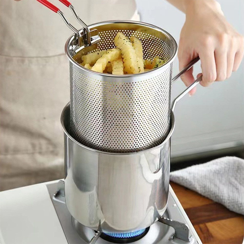 Stainless Steel Deep Fryer With Frying Basket Kitchen Deep Frying Pot Specific Frying Chicken And