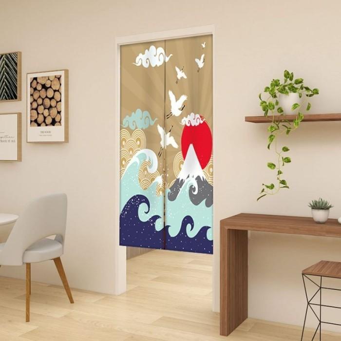 85*150cm Tirai Pintu Jepang Tirai Gorden Pintu Tirai Dapur Jepang Gorden Jepang Untuk Pintu Kanvas