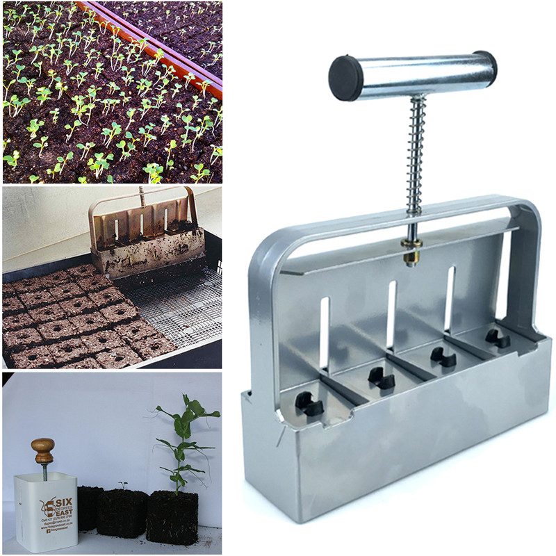 Handheld Soil Block Maker Stainless Steel Seeding Soil Blocker