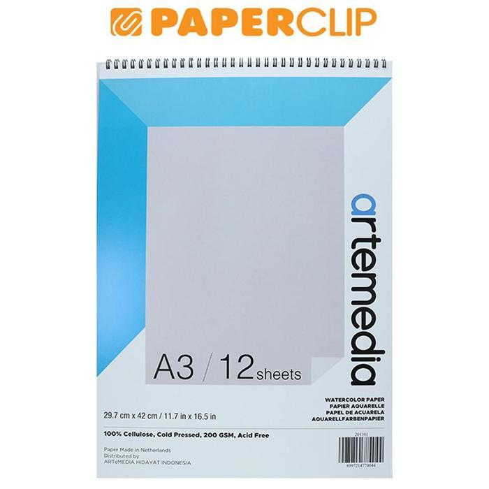 Terbaru! Watercolor Book Artemedia A3 200Gsm 201101 Wire Bound