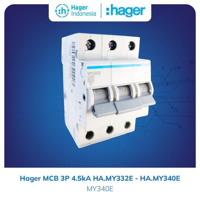 Hager MCB 3 Phase 40a 4 ampere 4.5kA - MY340E