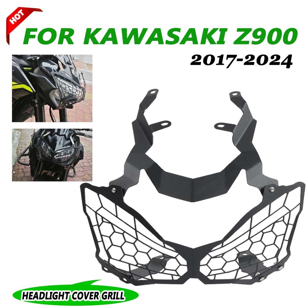 MOTORCYCLE HEADLIGHT GRILLE GRILL GUARD HEADLAMP PROTECTOR COVER FOR KAWASAKI Z900 Z 900 2017 - 2021