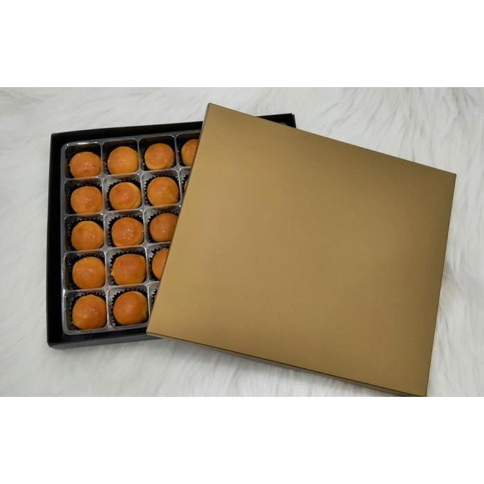 KotakDusBoxKemasan Nastar Luxury GOLD Free Sekat Mika Nastar